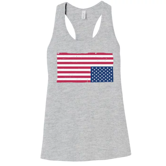 Upside Down American Flag Vintage Women's Racerback Tank