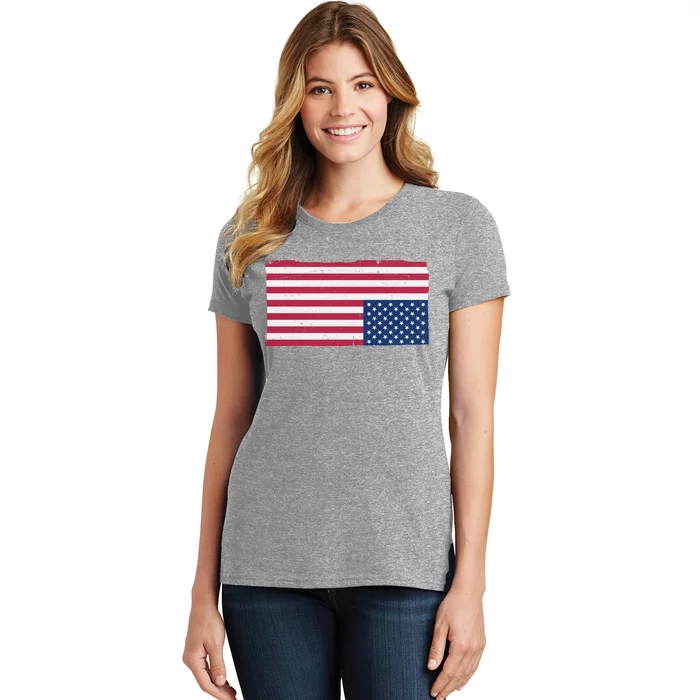 Upside Down American Flag Vintage Women's T-Shirt