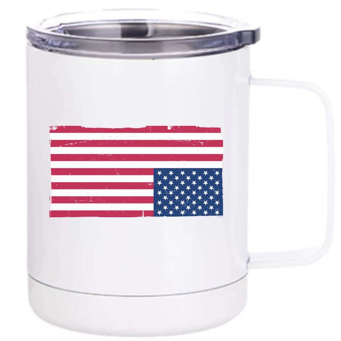 Upside Down American Flag Vintage Front & Back 12oz Stainless Steel Tumbler Cup