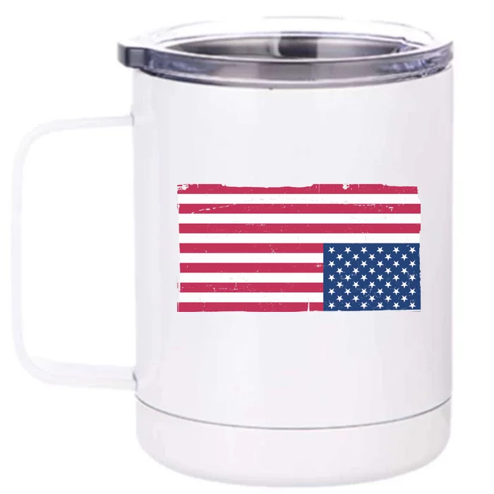 Upside Down American Flag Vintage Front & Back 12oz Stainless Steel Tumbler Cup