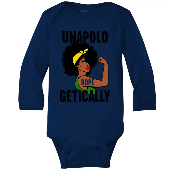 Unapologetically Dope Afro African American Black Cool Gift Baby Long Sleeve Bodysuit