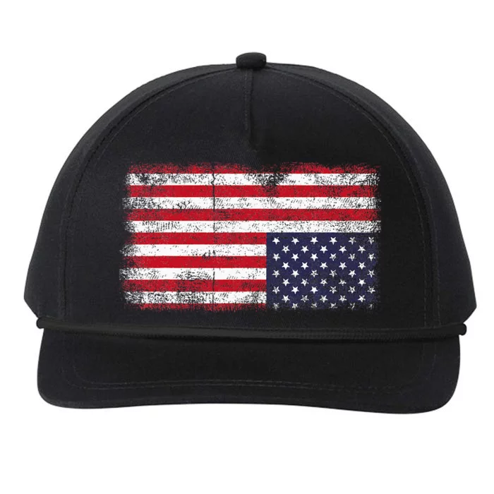 Upside Down American Flag Distress United States Usa Snapback Five-Panel Rope Hat