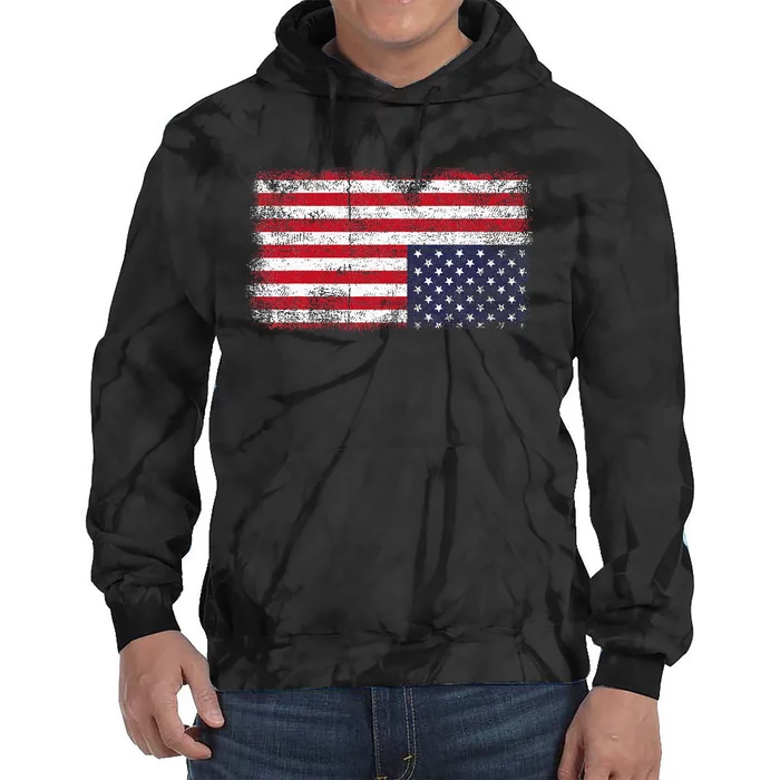 Upside Down American Flag Distress United States Usa Tie Dye Hoodie