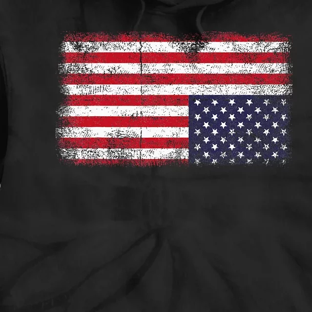 Upside Down American Flag Distress United States Usa Tie Dye Hoodie