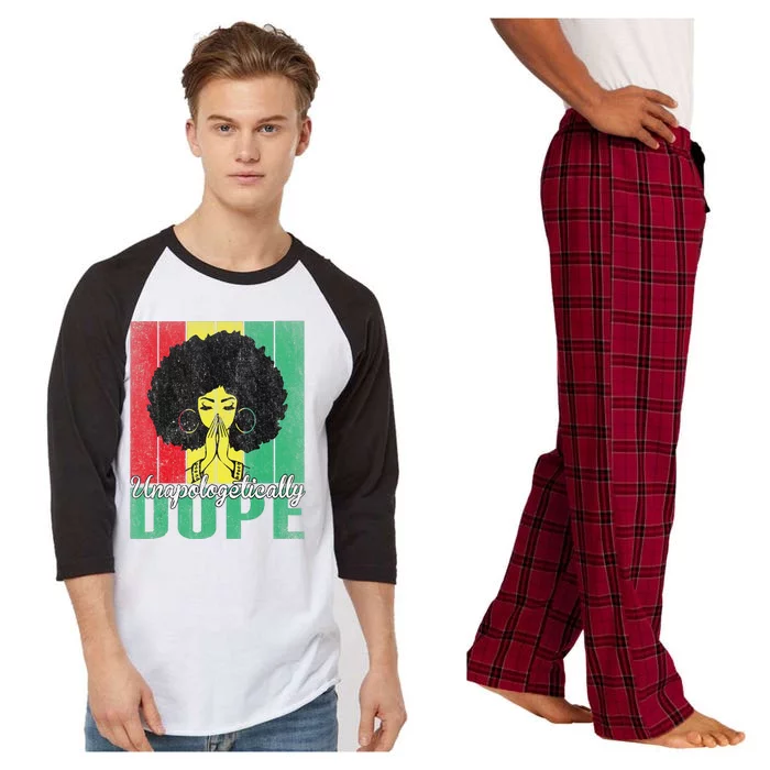 Unapologetically Dope Afro Black History Juneteenth Raglan Sleeve Pajama Set