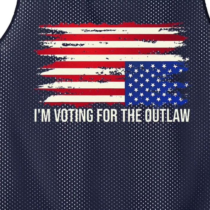 Upside Down American Flag Distress IM Voting For The Outlaw Mesh Reversible Basketball Jersey Tank