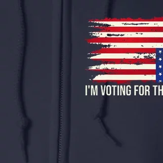 Upside Down American Flag Distress IM Voting For The Outlaw Full Zip Hoodie