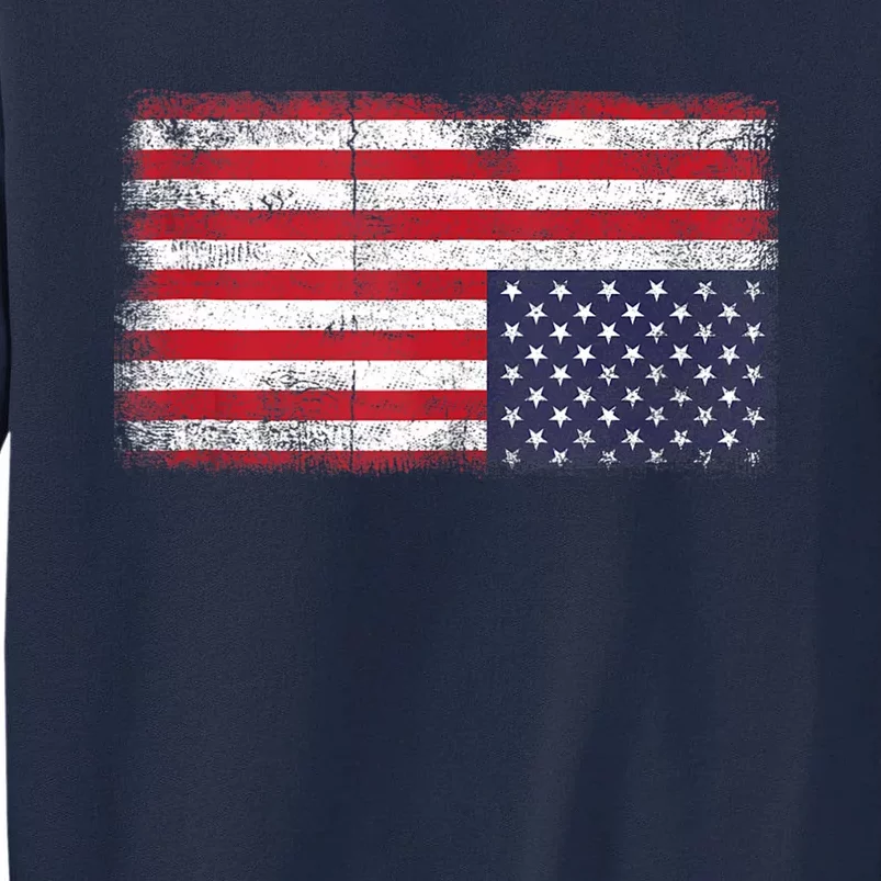 Upside Down American Flag Distress United States USA Tall Sweatshirt