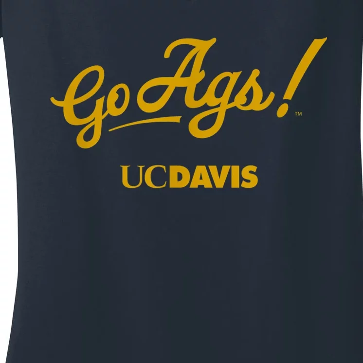 UC Davis Aggies Go Ags Women's V-Neck T-Shirt