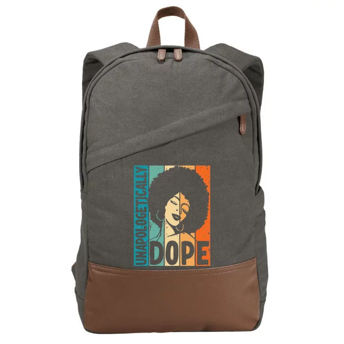 Unapologetically Dope Afro African  American Black Cotton Canvas Backpack