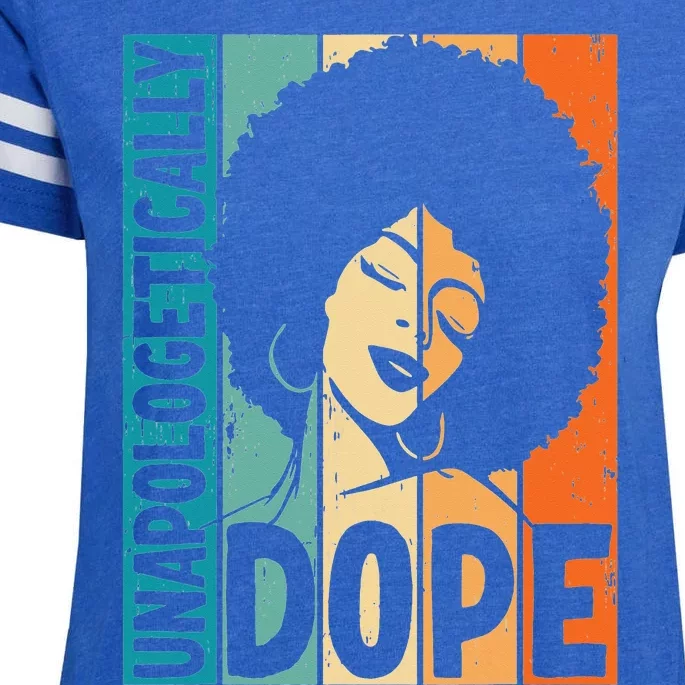 Unapologetically Dope Afro African  American Black Enza Ladies Jersey Football T-Shirt