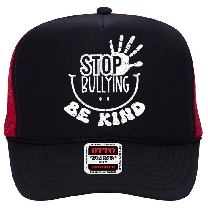 Unity Day Anti Bullying Be Kind Orange End Bullying High Crown Mesh Trucker Hat