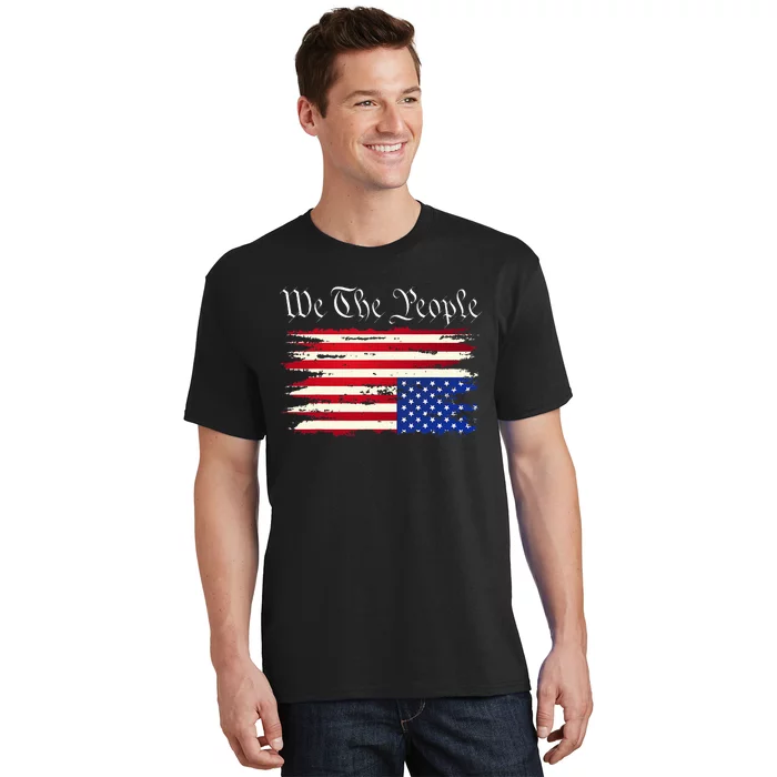 Upside Down American Flag Distress T-Shirt