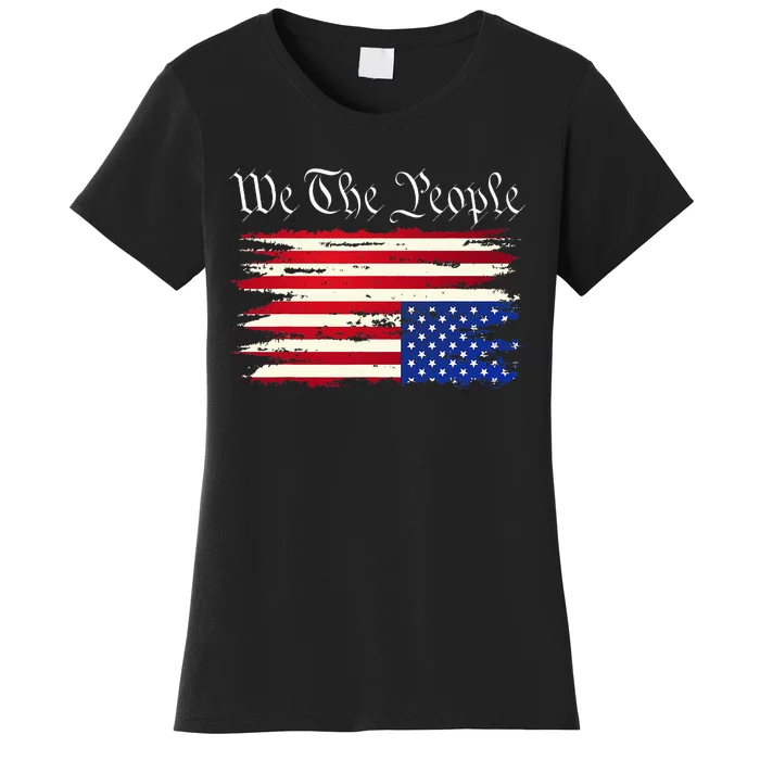 Upside Down American Flag Distress Women's T-Shirt