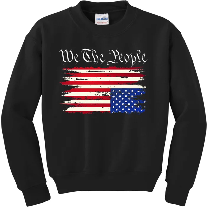 Upside Down American Flag Distress Kids Sweatshirt