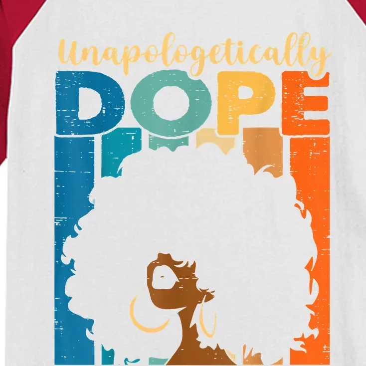 Unapologetically Dope Afro African American Black Pride Kids Colorblock Raglan Jersey