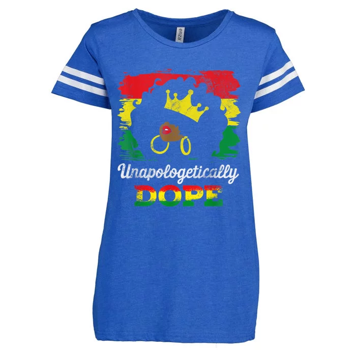 Unapologetically Dope Black History Month African American Enza Ladies Jersey Football T-Shirt