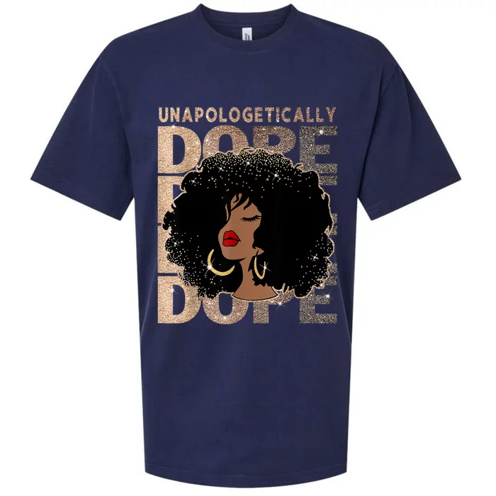 Unapologetically Dope Black Pride Afro Black History Melanin Sueded Cloud Jersey T-Shirt