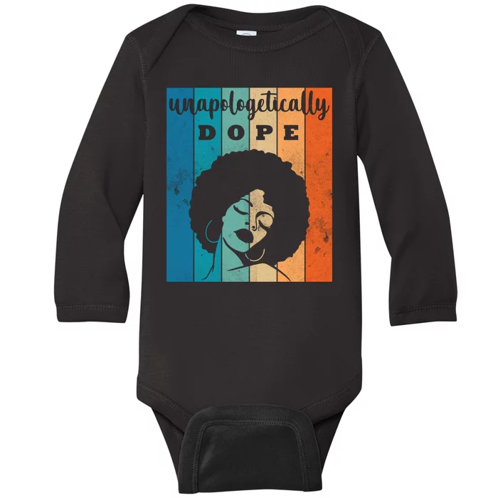 Unapologetically Dope Black Female Baby Long Sleeve Bodysuit