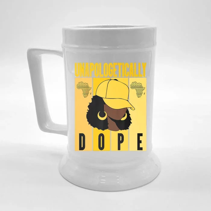 Unapologetically Dope Black History Month African American Front & Back Beer Stein