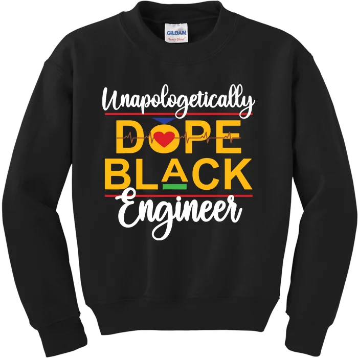 Unapologetic Dope Black Engineer African American Melanin Kids Sweatshirt