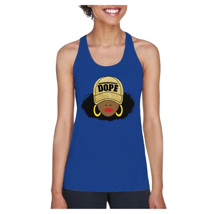 Unapologetically Dope Black Afro Black Cool Gift Women's Racerback Tank