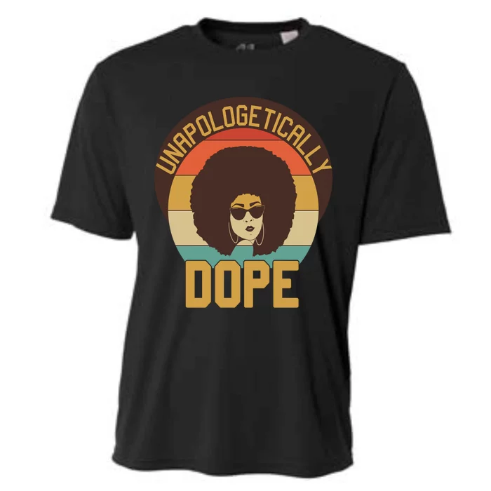 Unapologetically Dope Black Afro Hair Retro Gift Cooling Performance Crew T-Shirt