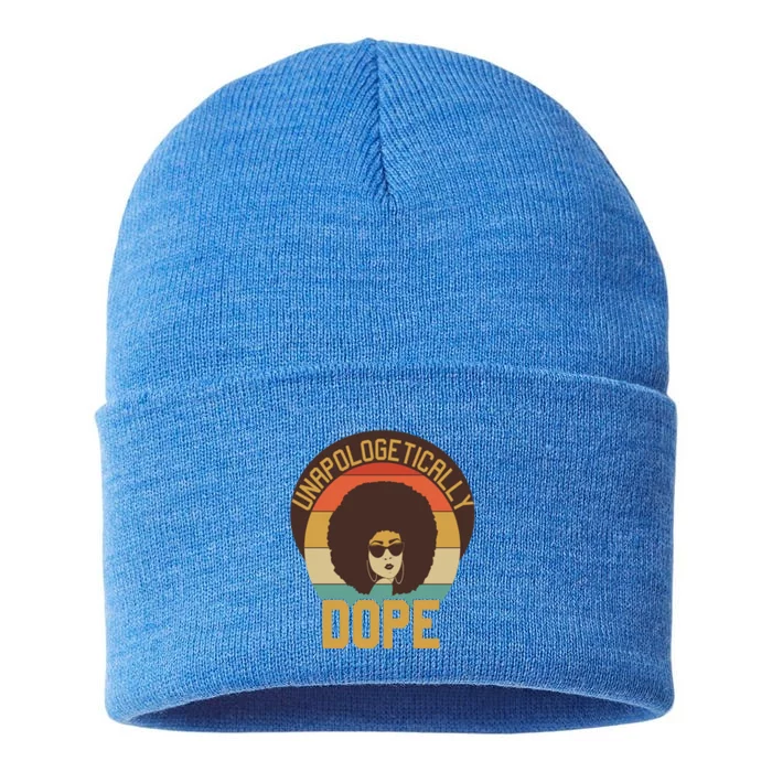 Unapologetically Dope Black Afro Hair Retro Gift Sustainable Knit Beanie