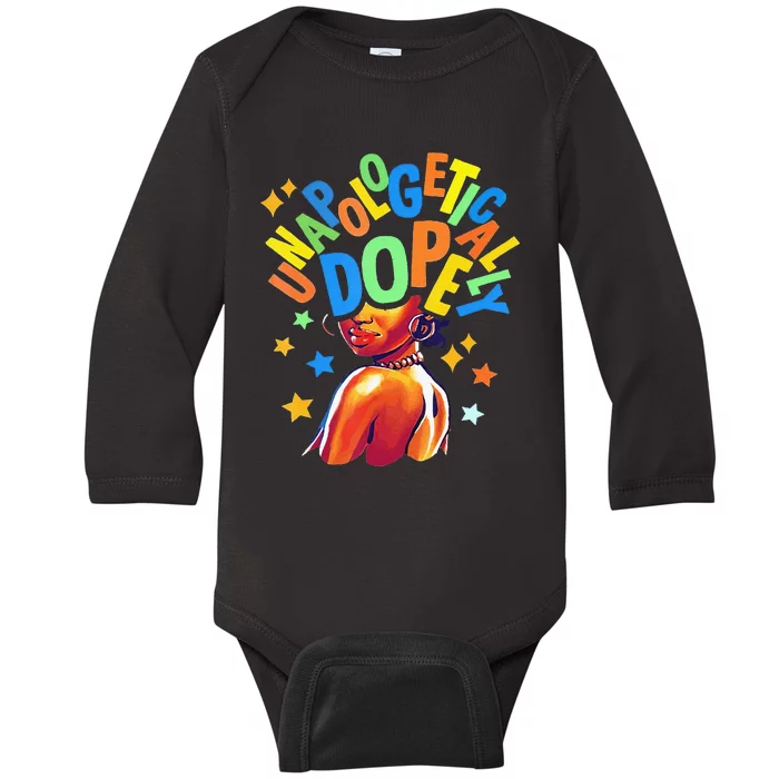 Unapologetically Dope bhm frican American Baby Long Sleeve Bodysuit