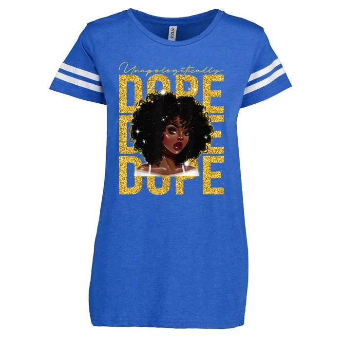 Unapologetically Dope Black History Month African American Enza Ladies Jersey Football T-Shirt