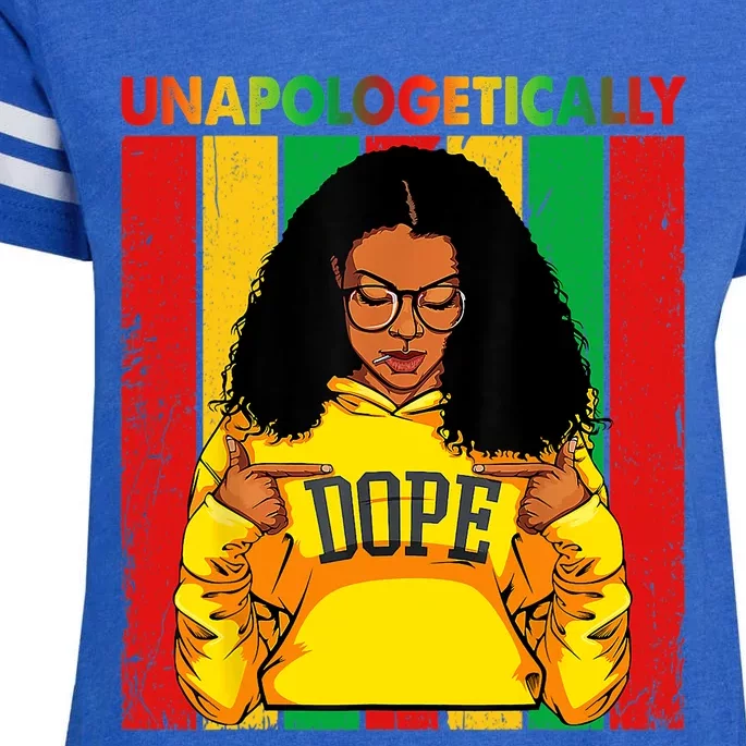 Unapologetically Dope Black Pride Melanin African American Enza Ladies Jersey Football T-Shirt