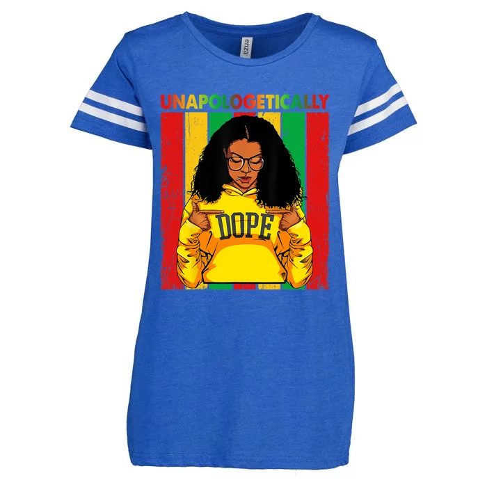 Unapologetically Dope Black Pride Melanin African American Enza Ladies Jersey Football T-Shirt