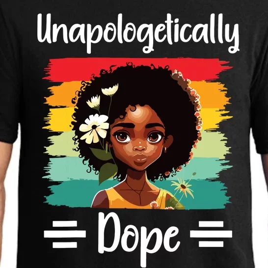 Unapologetically Dope Black Afro Girl Black History Month Pajama Set