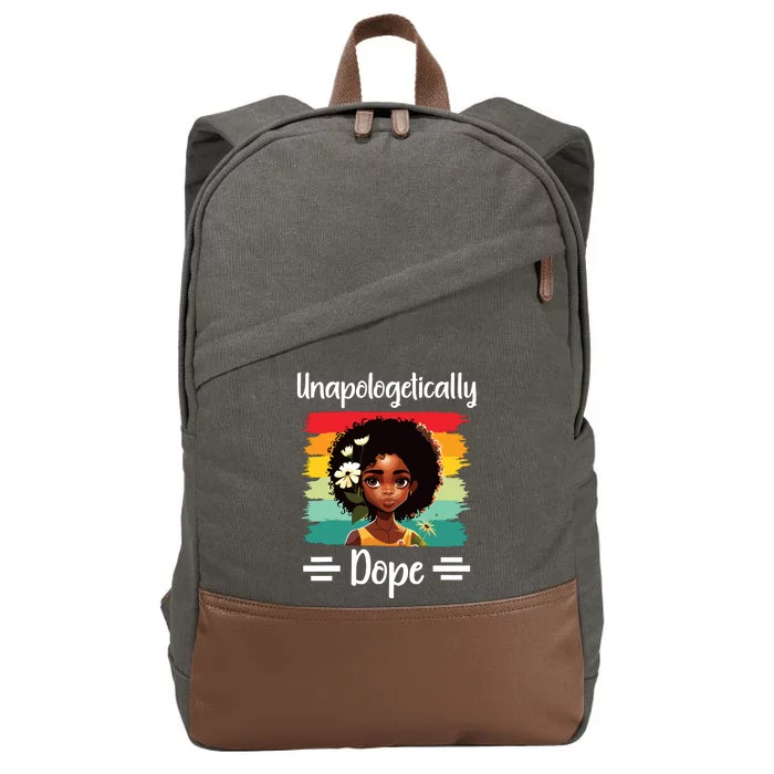 Unapologetically Dope Black Afro Girl Black History Month Cotton Canvas Backpack