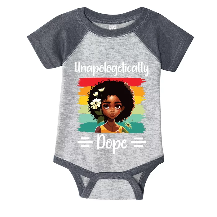 Unapologetically Dope Black Afro Girl Black History Month Infant Baby Jersey Bodysuit