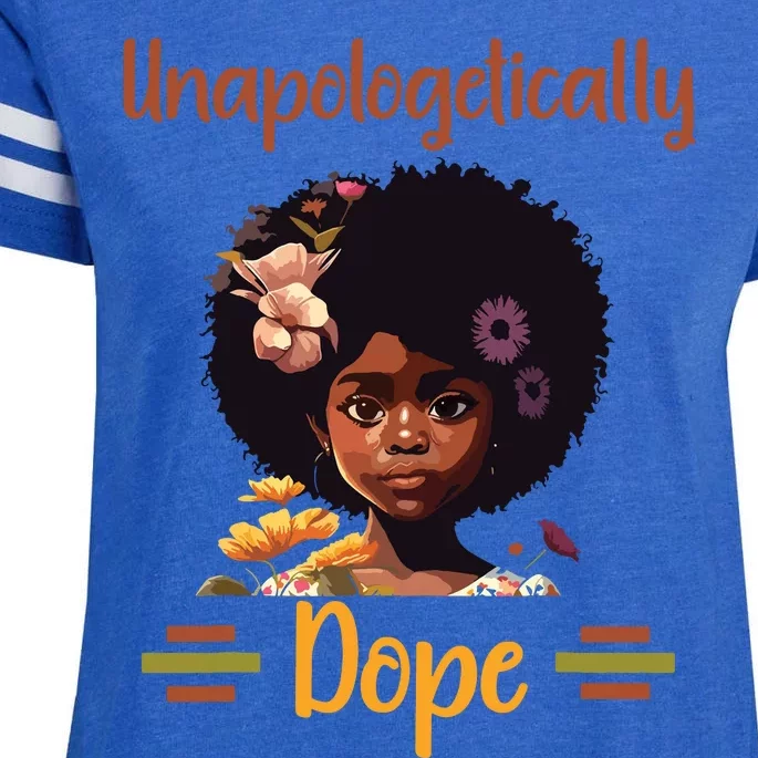 Unapologetically Dope Black Afro Girl Black History Month Enza Ladies Jersey Football T-Shirt