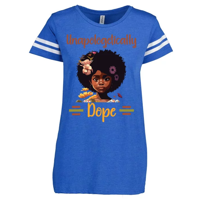 Unapologetically Dope Black Afro Girl Black History Month Enza Ladies Jersey Football T-Shirt