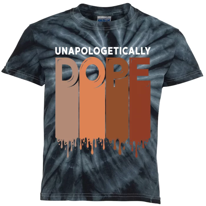 Unapologetically Dope Black Pride Melanin African American Kids Tie-Dye T-Shirt