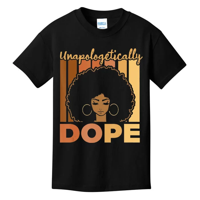 Unapologetically Dope Black History Month African American Kids T-Shirt