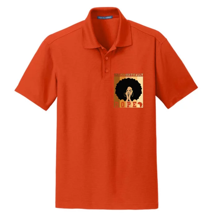 Unapologetically Dope Black History Month African American Dry Zone Grid Performance Polo