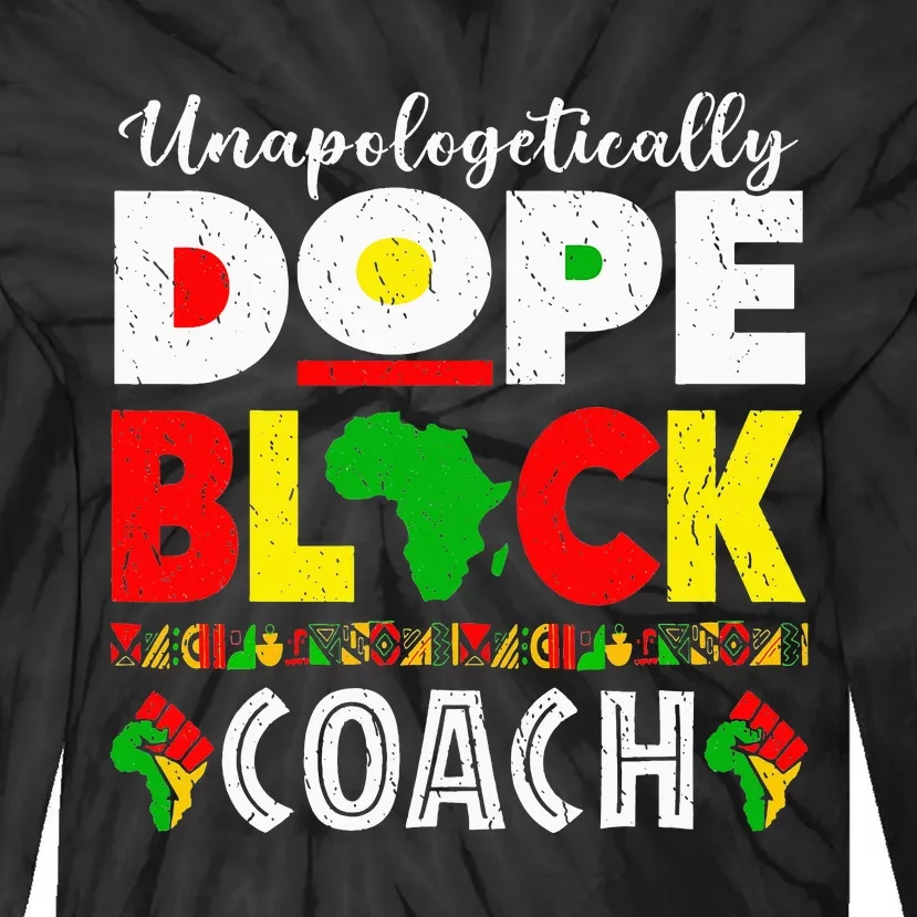 Unapologetically Dope Black Coach African Juneteenth Tie-Dye Long Sleeve Shirt