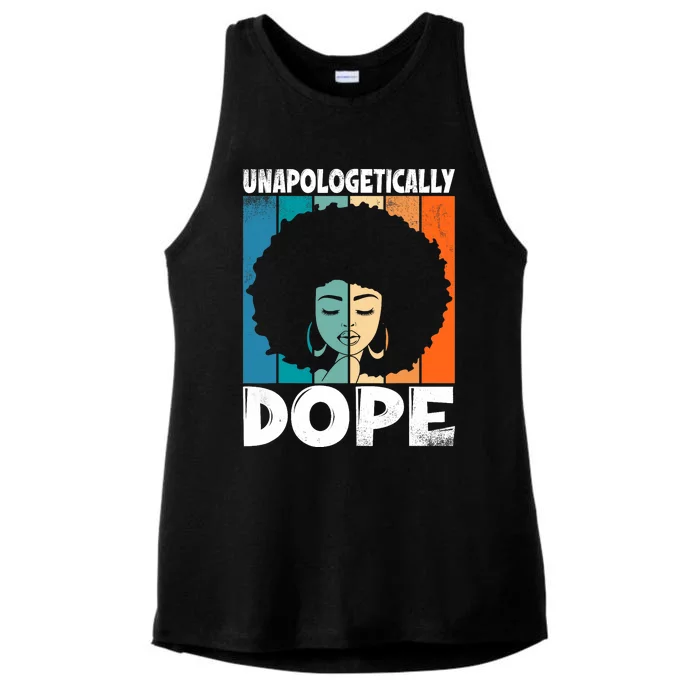 Unapologetically Dope Black History Month African American Ladies Tri-Blend Wicking Tank