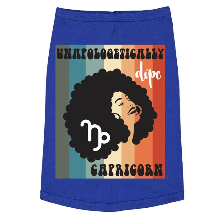 Unapologetically Dope Capricorn Black Zodiac Retro Meaningful Gift Doggie Tank