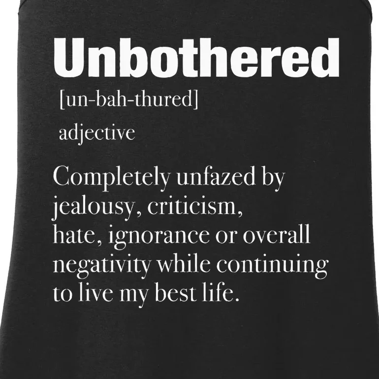 Unbothered Definition Confident Woman Mood Ladies Essential Tank