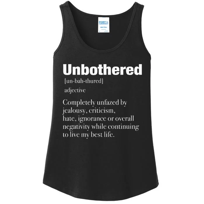 Unbothered Definition Confident Woman Mood Ladies Essential Tank