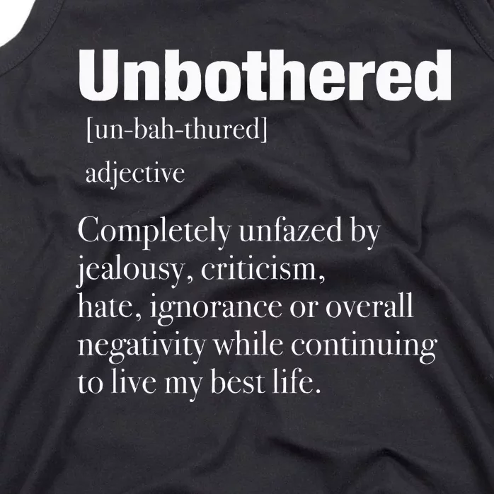 Unbothered Definition Confident Woman Mood Tank Top