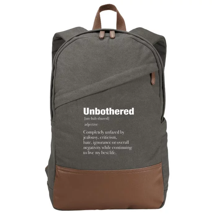 Unbothered Definition Confident Woman Mood Cotton Canvas Backpack