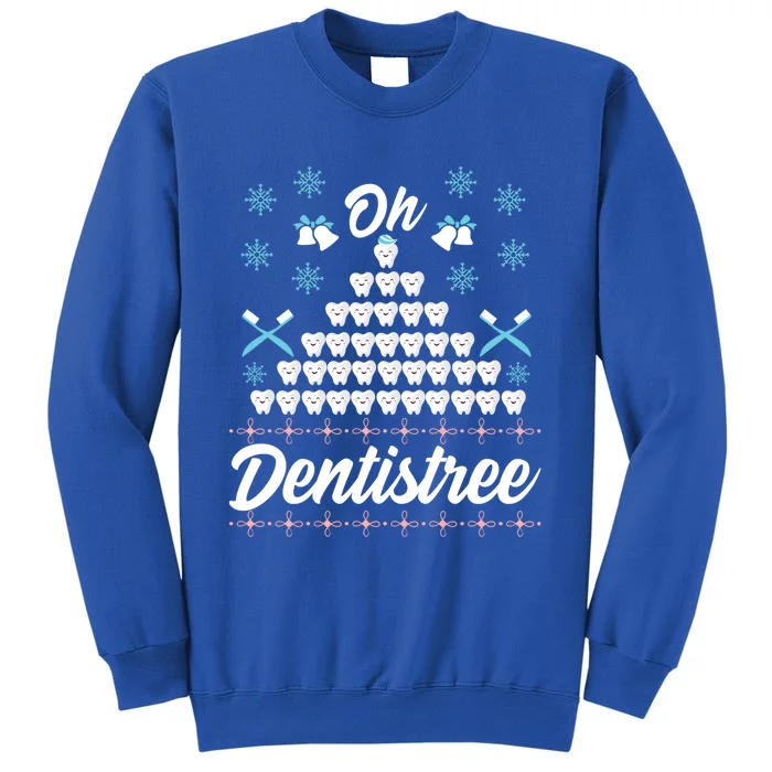 Ugly Dentist Christmas Tree Funny Dental Hygienist Teeth Gift Tall Sweatshirt