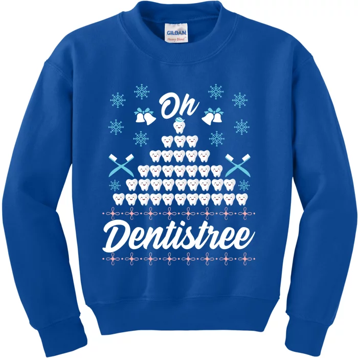 Ugly Dentist Christmas Tree Funny Dental Hygienist Teeth Gift Kids Sweatshirt