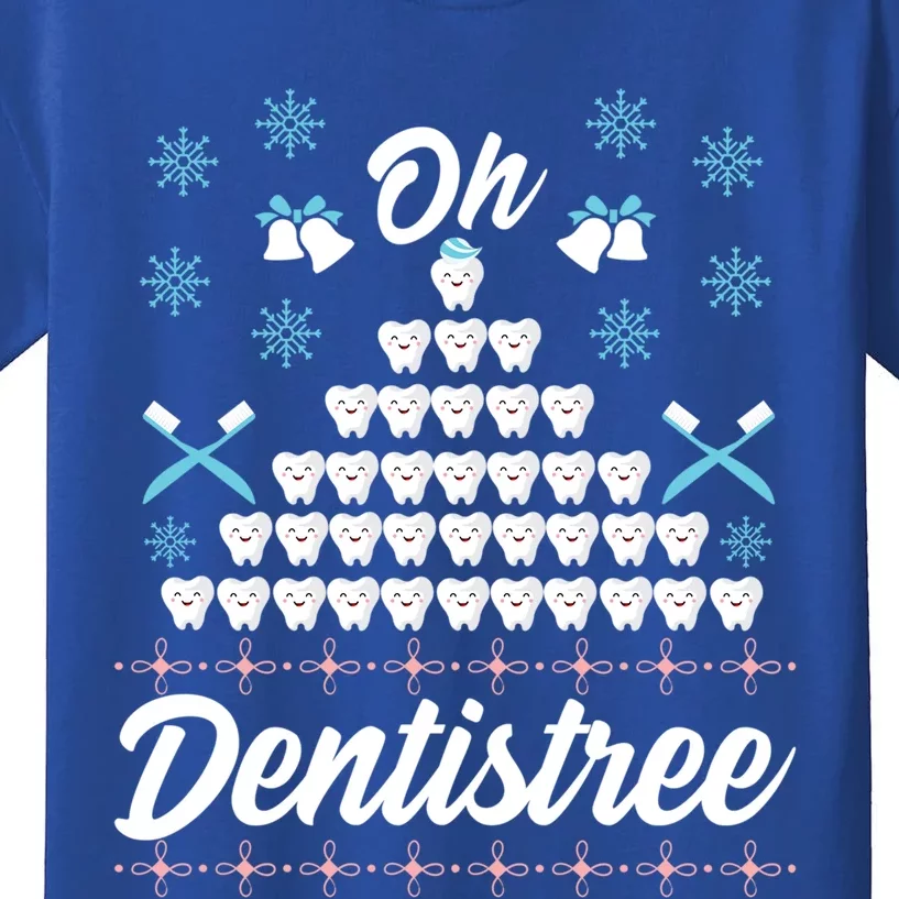 Ugly Dentist Christmas Tree Funny Dental Hygienist Teeth Gift Kids T-Shirt